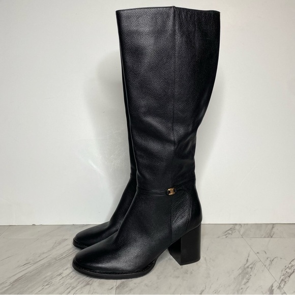 Sam Edelman Elsy Black Leather Heeled Tall Boot 11M - Picture 15 of 15